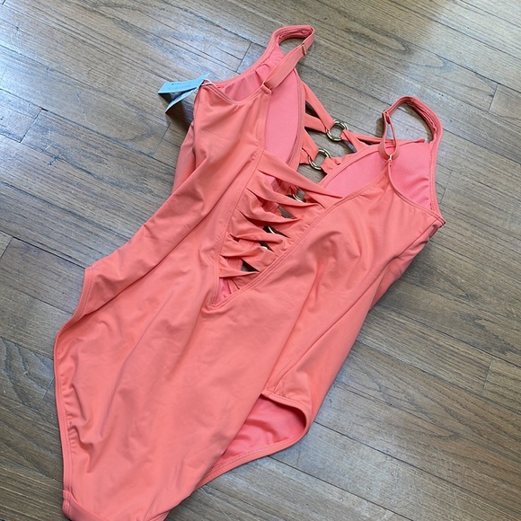 ONE PIECE 14 | Orange Pink Vibrant Coral Swimsuit 14 | Sexy swimsuit 14 - Picture 8 of 10